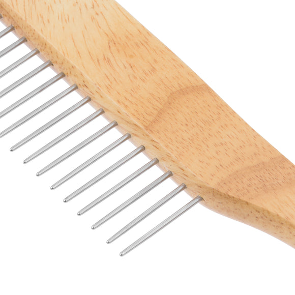 Miranda Wide-Tooth Grooming Comb – Wooden Handle, Gentle Detangling Design