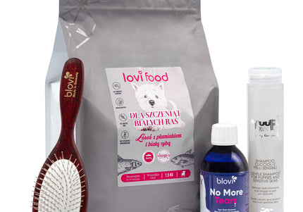 Lovi White Breed Puppy Starter Kit – Complete Food and Coat Care Essentials Set