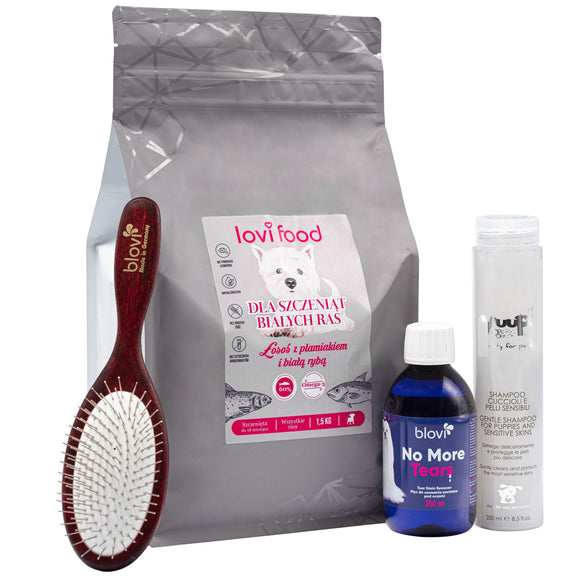 Lovi White Breed Puppy Starter Kit – Complete Food and Coat Care Essentials Set