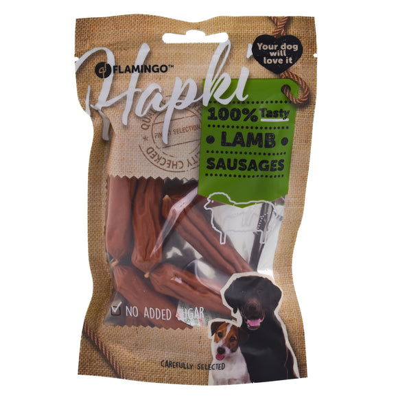 Flamingo Hapki Lamb Sausages 85g – Soft Meaty Treats, High-Protein, Natural Ingredients