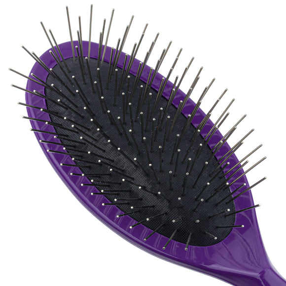 All Systems Oval Plastic Pin Brush – Large 25mm Metal Pins, Professional Black Design