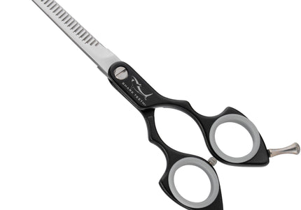 Shernbao Shark Thinning Scissors 6.5" – Ultralight Single-Sided Aluminum Handle, Black Finish