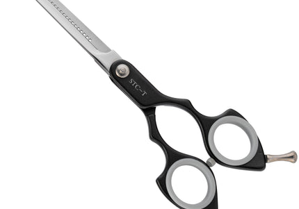 Shernbao Shark Thinning Scissors 6.5" – Ultralight Single-Sided Aluminum Handle, Black Finish