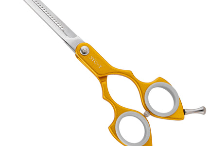 Shernbao Shark Thinning Scissors 6.5" – Ultralight Single-Sided Aluminum Handle, Black Finish