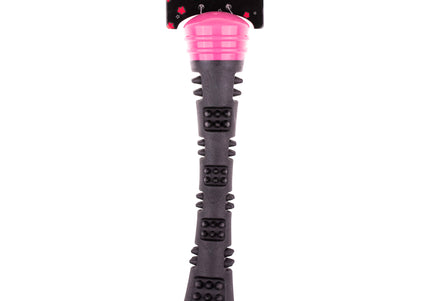 Dog Comets Meteor Pink Rubber Fetch Stick – Large Durable Toy with Protrusions and Dual Squeakers