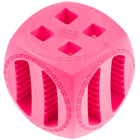 Dog Comets Pollux Rubber Treat Toy – 5.5cm Bouncing Cube, Durable Orange Design