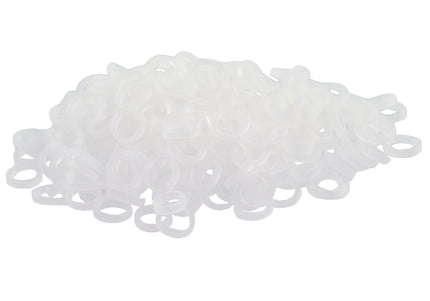 Paw Marks Non-Latex Transparent Bands 6.3mm – Durable Professional Elastic Bands, Medium Thickness, 1000 Pack