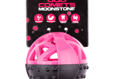 Dog Comets Moonstone Bouncy Treat Ball 9cm – Squeaker Toy, Durable Orange Design