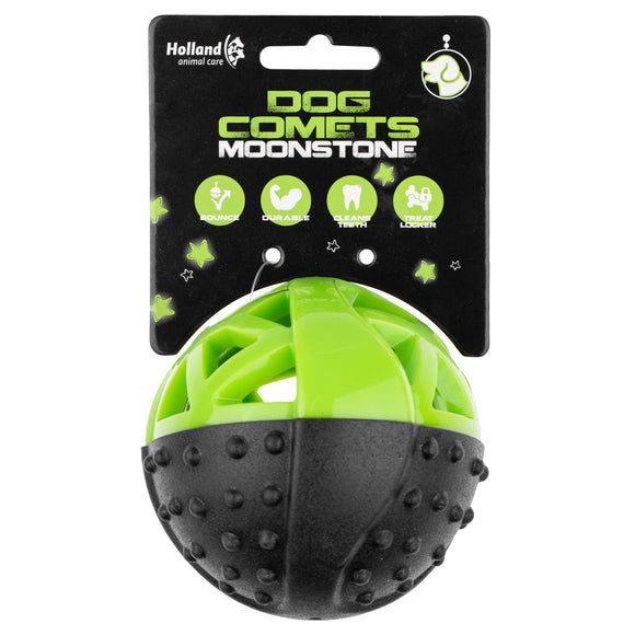 Dog Comets Moonstone Bouncy Treat Ball 9cm – Squeaker Toy, Durable Orange Design