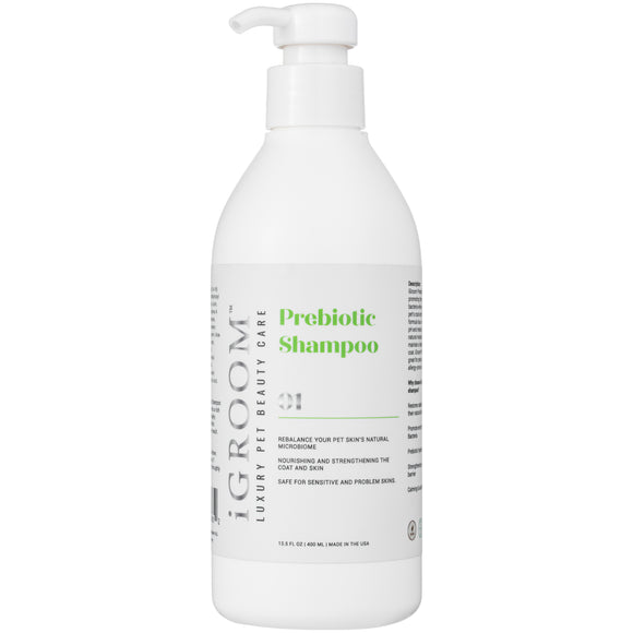 iGroom Prebiotic Shampoo – Gentle Formula with Prebiotics, Soothes Sensitive and Problematic Skin, 400ml