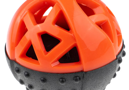 Dog Comets Moonstone Bouncy Treat Ball 9cm – Squeaker Toy, Durable Orange Design