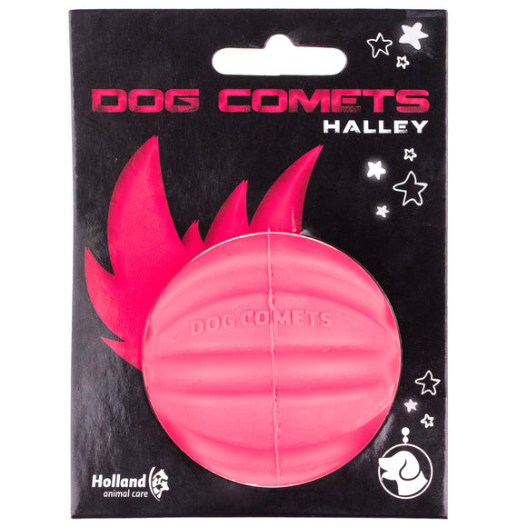 Dog Comets Halley Rubber Ball – Medium 6cm, Pink, Vanilla Scented, Durable Toy