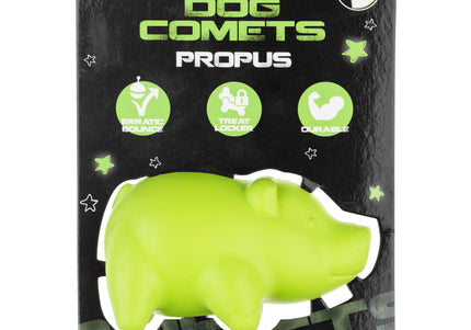 Dog Comets Propus 8cm Rubber Mini Fetch Toy – Orange Pig Design with Treat Hole