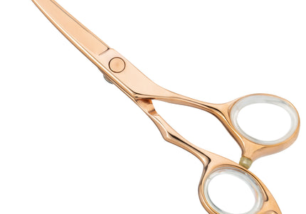 Chris Christensen Adalynn Rose Curved Scissors 5" – Japanese Steel, Titanium-Coated, Professional Quality