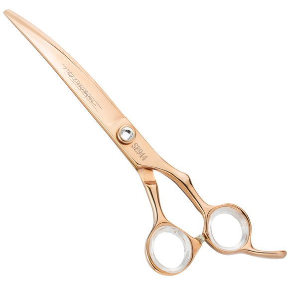 Chris Christensen Adalynn Rose Curved Scissors 5" – Japanese Steel, Titanium-Coated, Professional Quality
