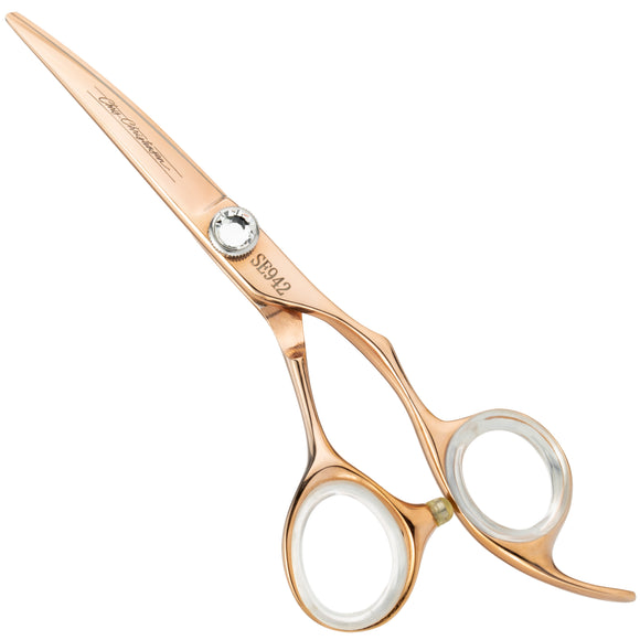 Chris Christensen Adalynn Rose Curved Scissors 5" – Japanese Steel, Titanium-Coated, Professional Quality