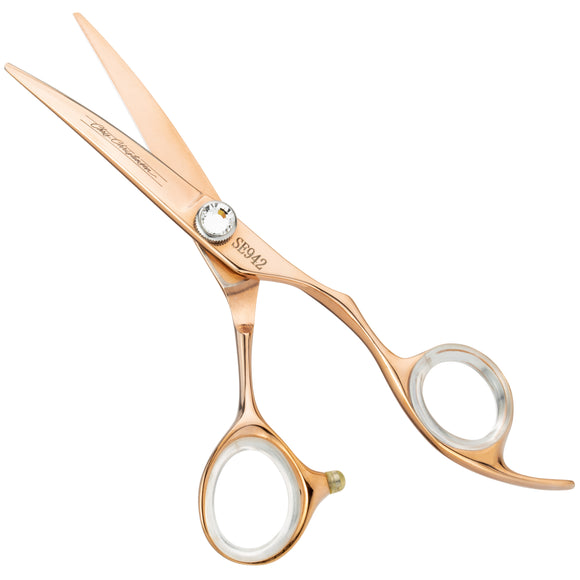 Chris Christensen Adalynn Rose Curved Scissors 5" – Japanese Steel, Titanium-Coated, Professional Quality