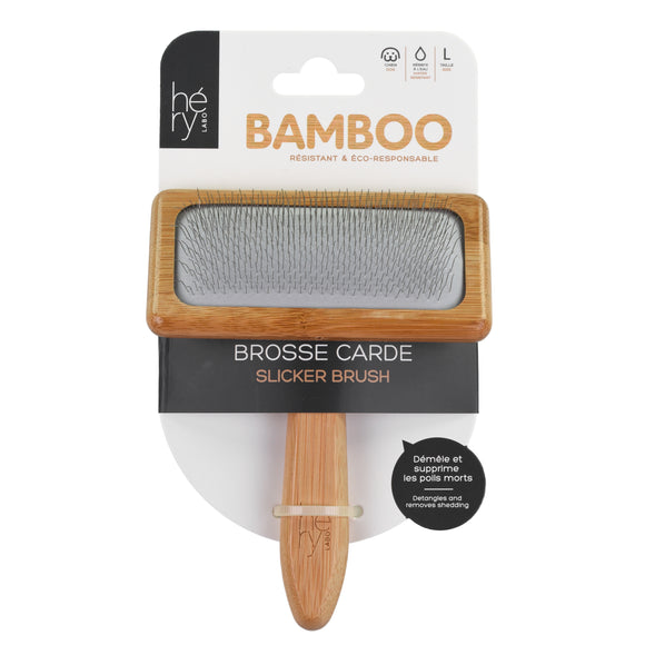 Hery Bamboo Slicker Brush – Medium Size, Gentle Detangling with Ergonomic Handle