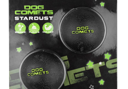 Dog Comets Stardust Rubber Ball Set – Floating Durable 6cm Black Balls, 2 Pack