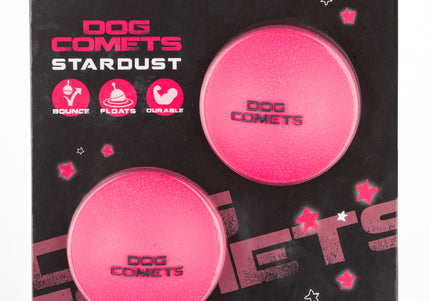 Dog Comets Stardust Rubber Ball Set – Floating Durable 6cm Black Balls, 2 Pack