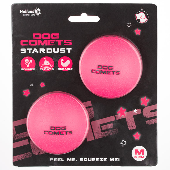 Dog Comets Stardust Rubber Ball Set – Floating Durable 6cm Black Balls, 2 Pack