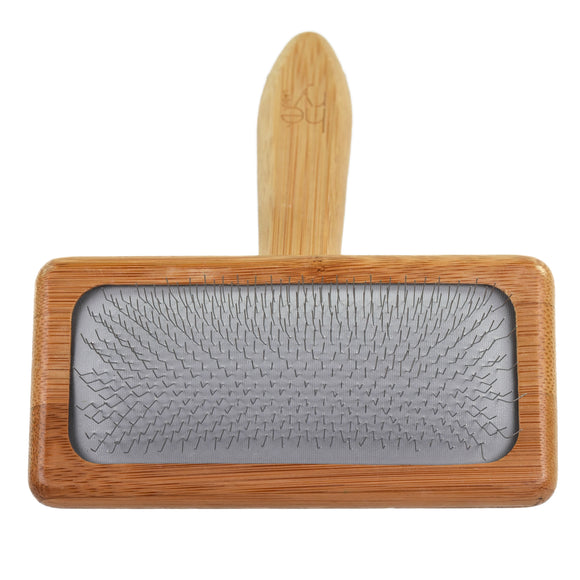 Hery Bamboo Slicker Brush – Medium Size, Gentle Detangling with Ergonomic Handle