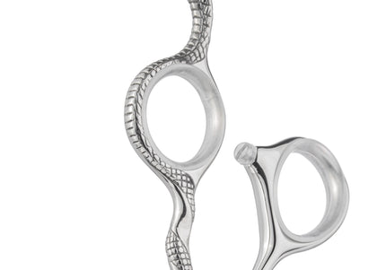 Yento Cobra Thinning Shears 7" – Premium Cobalt Single-Sided 48-Tooth Scissors with Decorative Handle