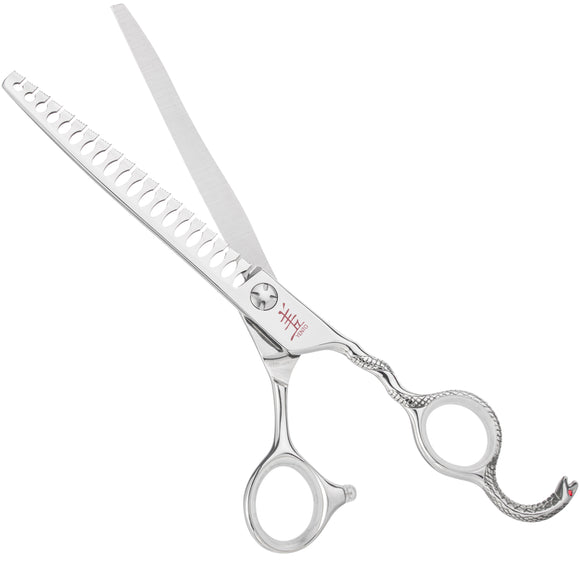 Yento Cobra Chunker 7" Professional Thinning Shears – Cobalt Steel, 20 Teeth, Decorative Handle