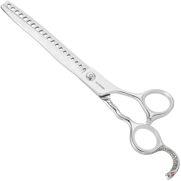Yento Cobra Chunker 7" Professional Thinning Shears – Cobalt Steel, 20 Teeth, Decorative Handle