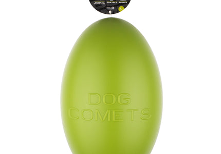 Dog Comets Pan-Stars Green Rolling Egg – Hard Durable Ball, Medium Size, Vibrant Green