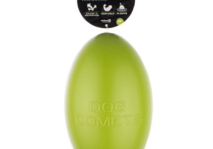 Dog Comets Pan-Stars Green Rolling Egg – Hard Durable Ball, Medium Size, Vibrant Green