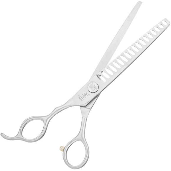 Yento Fanatic Series Chunker Lefty 7" – Carbon Stainless Steel Thinning Shears, 18 Teeth, Professional Left-Handed Design