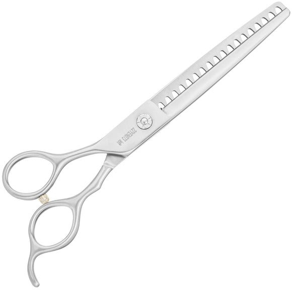 Yento Fanatic Series Chunker Lefty 7" – Carbon Stainless Steel Thinning Shears, 18 Teeth, Professional Left-Handed Design