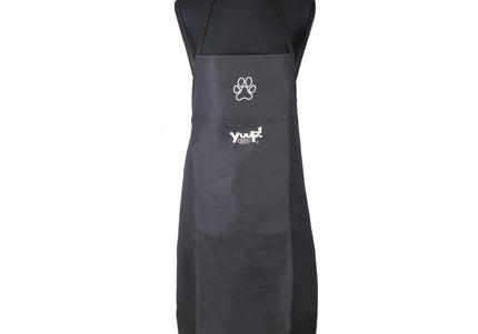 Yuup! Pink Grooming Apron – Protective Rubberized Material, Adjustable Black Design