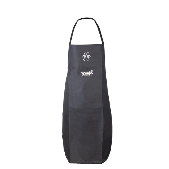 Yuup! Pink Grooming Apron – Protective Rubberized Material, Adjustable Black Design