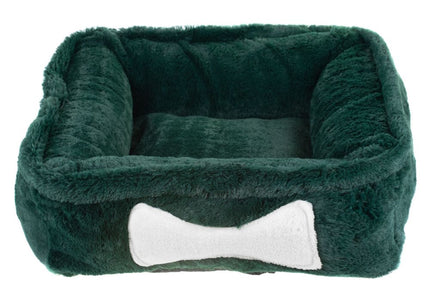 Biglo Fluffy Bone Emerald Dog Bed – Soft Relaxing Comfort, Small Size
