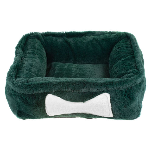 Biglo Fluffy Bone Emerald Dog Bed – Soft Relaxing Comfort, Small Size