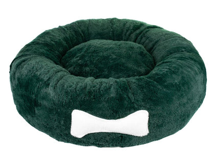 Biglo Plush Donut Dog Bed Emerald L – Soft Fluffy Anti-Stress Comfort Design