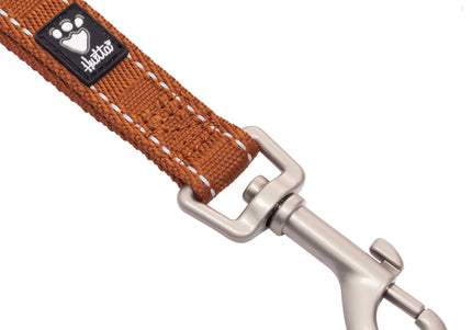 Hurtta Casual Reflective Leash Eco 180cm Cinnamon – Recycled Material, Everyday Durable Brown Lead