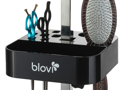 Blovi Black Tool Caddy – Grooming Organizer Toolbox with Boom Attachment, Durable Design