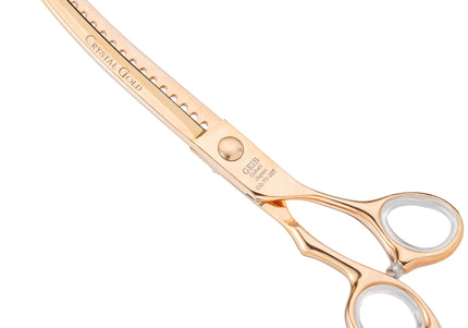 Geib Crystal Gold Chunker 7" Curved Thinning Shears – Japanese Stainless Steel, 20 Teeth, Professional Quality