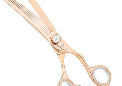 Geib Gold Pearl Curved Blender 6.5" – Single-Sided Thinning Shears, 46 Teeth, Elegant Gold Finish