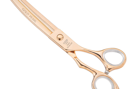 Geib Gold Pearl Curved Blender 6.5" – Single-Sided Thinning Shears, 46 Teeth, Elegant Gold Finish