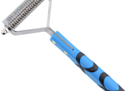 Groom Professional Coat Rake – Wide Hook Trimmer with Plastic Handle, 20 Hooks, 2.5mm Spacing