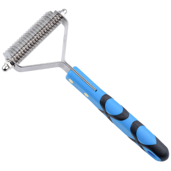 Groom Professional Coat Rake – Wide Hook Trimmer with Plastic Handle, 20 Hooks, 2.5mm Spacing