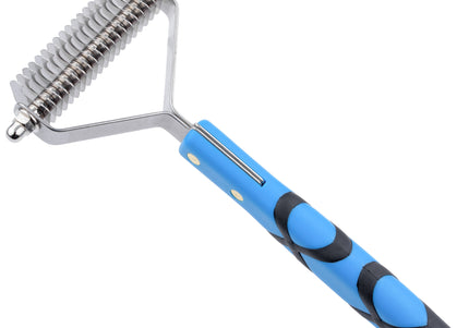 Groom Professional Coat Rake – Wide Hook Trimmer with Plastic Handle, 20 Hooks, 2.5mm Spacing