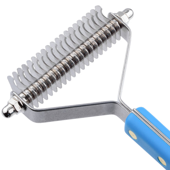 Groom Professional Coat Rake – Wide Hook Trimmer with Plastic Handle, 20 Hooks, 2.5mm Spacing