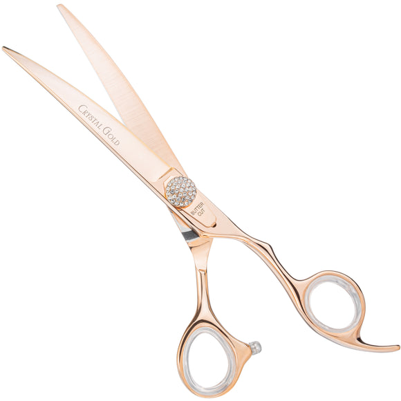 Geib Crystal Gold Grooming Scissors Set – 7.5" Straight and 36T Thinning, Japanese Stainless Steel