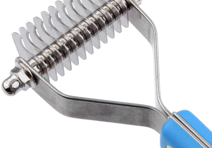 Groom Professional Coat Rake Medium – 12 Hook Trimmer with Ergonomic Plastic Handle, 2.5mm Spacing