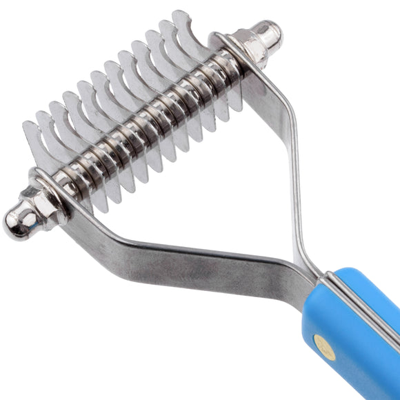 Groom Professional Coat Rake Medium – 12 Hook Trimmer with Ergonomic Plastic Handle, 2.5mm Spacing